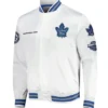Hazle Toronto Maple Leafs Hometown Satin White Jacket