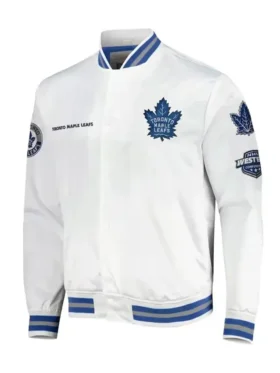 Hazle Toronto Maple Leafs Hometown Satin White Jacket