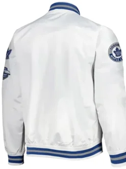 Hazle Toronto Maple Leafs Hometown Satin White Jacket Back