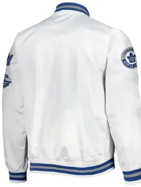 Hazle Toronto Maple Leafs Hometown Satin White Jacket Back