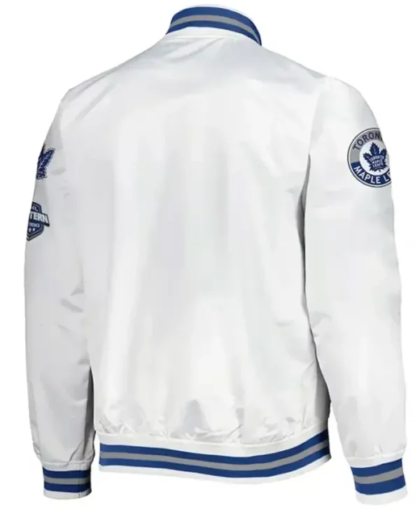 Hazle Toronto Maple Leafs Hometown Satin White Jacket Back