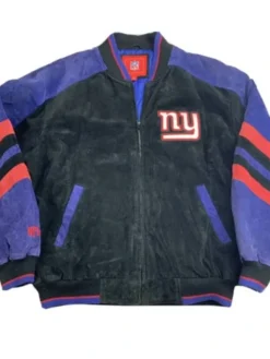 Hobart New York Giants NFL Suede Leather Bomber Jacket