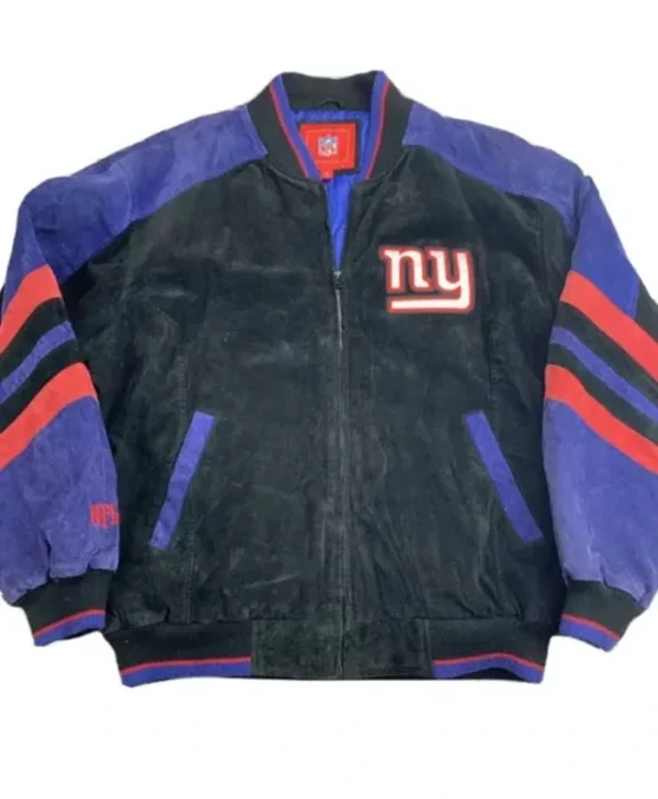 Hobart New York Giants NFL Suede Leather Bomber Jacket
