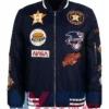 Houston Astros Blue Satin MA-1 Bomber Jacket