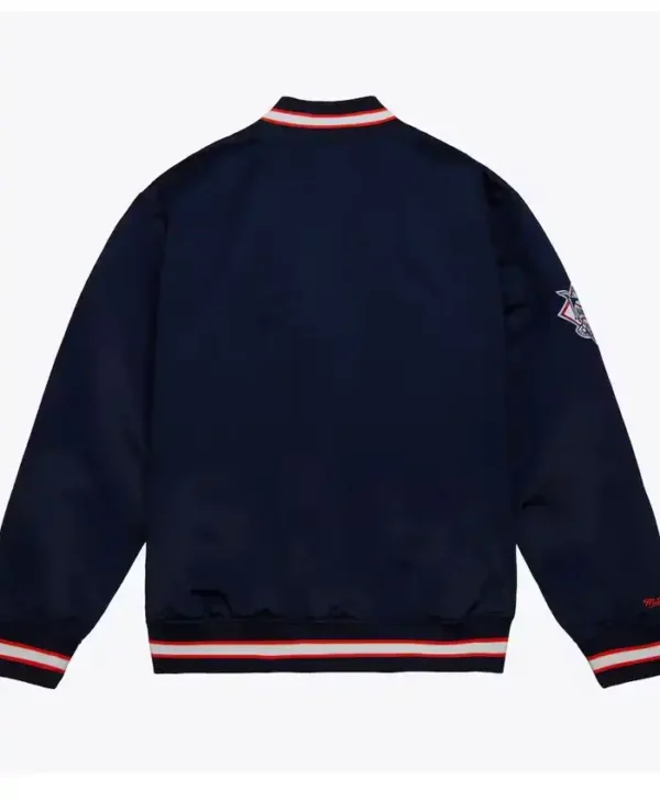 Houston Astros Full Snap Satin Varsity Jacket Back