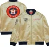 Houston Astros Full Zipper Gold Satin Jacket