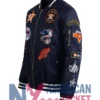 Houston Astros Navy Blue Satin Bomber MA-1 Jacket