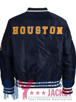 Houston Astros Navy Satin MA-1 Bomber Jacket