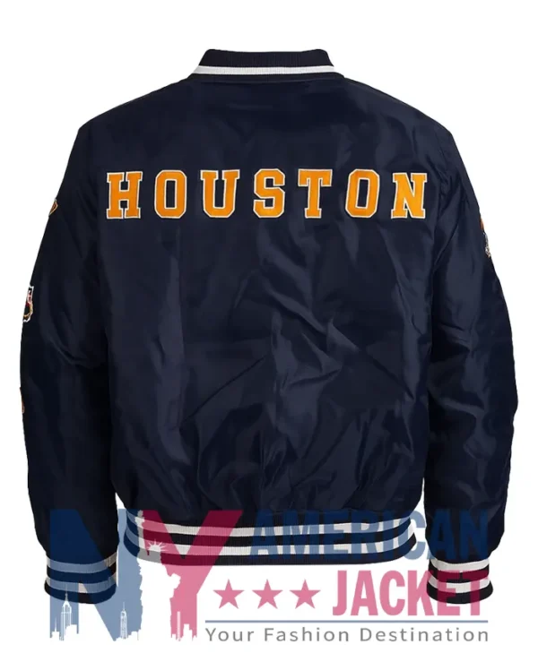 Houston Astros Navy Satin MA-1 Bomber Jacket