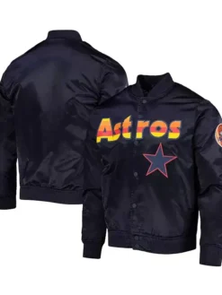 Houston Astros Starter Letterman Black Varsity Jacket