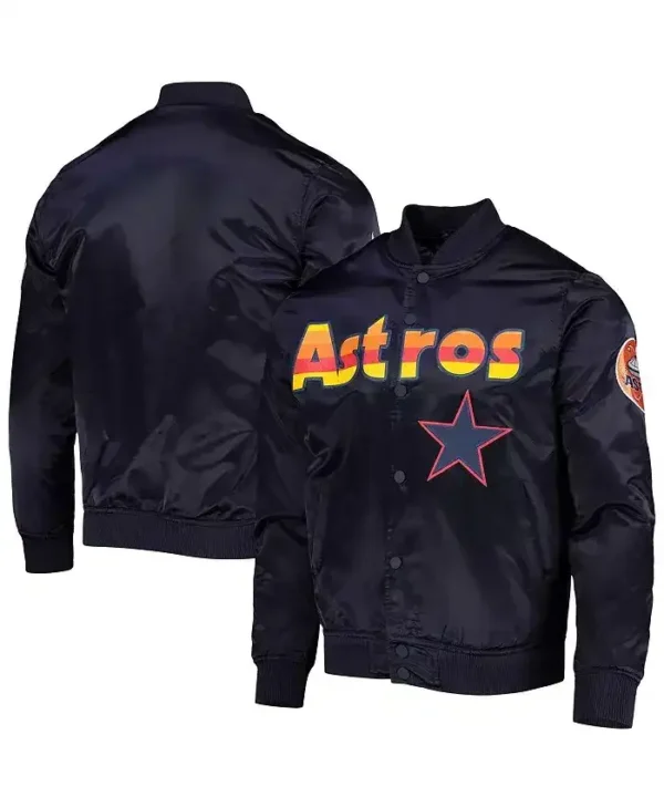 Houston Astros Starter Letterman Black Varsity Jacket