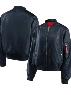 Houston Texans Carlos Zip Black Bomber Jacket