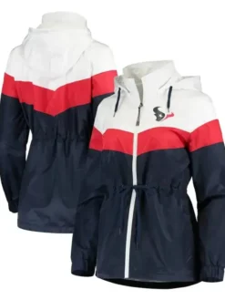 Houston Texans Laureen Full Zip White Hooded Jacket