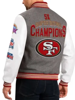 Janis Eaton San Francisco 49ers Gray Wool Varsity Jacket Back