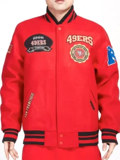 Jerald San Francisco 49ers Red Wool Varsity Jacket