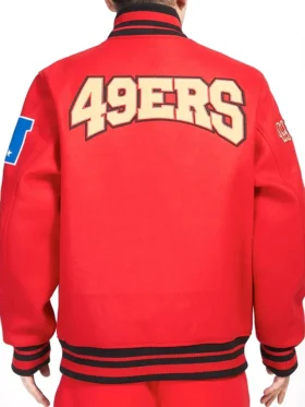 Jerald San Francisco 49ers Red Wool Varsity Jacket Back