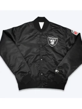 Josue Mills Ice Cube Raiders Black Satin Varsity Jacket