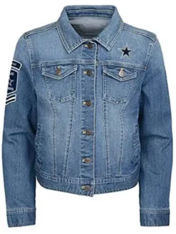 Kallie Dallas Cowboys Blue Denim Trucker Jacket