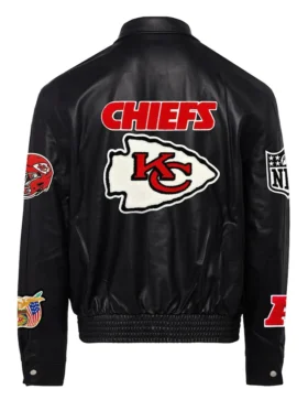 Kansas City Chiefs Black Leather Jacket Back