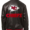 Kansas City Chiefs Black Leather Varsity Jacket Back