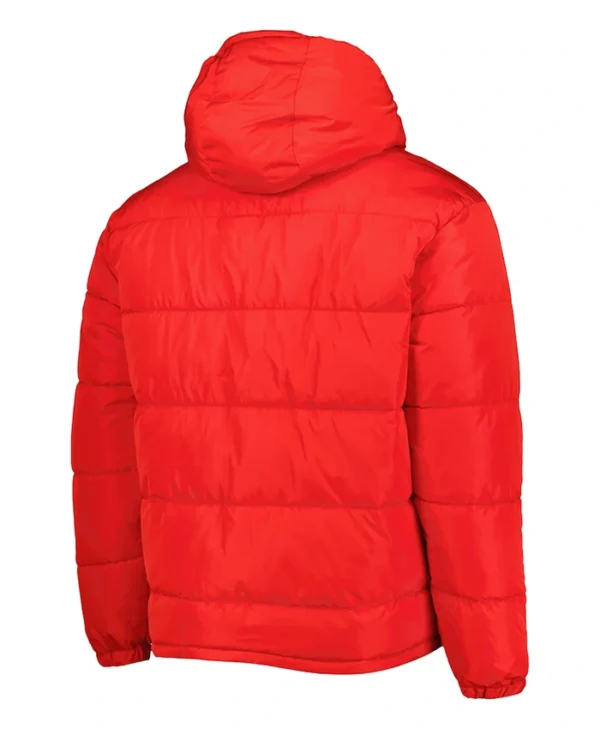 Kansas City Chiefs Winter Red Full Zip Puffer Jacket Back