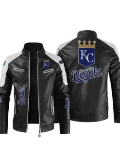 Kansas City Royals Black And White Leather Jacket