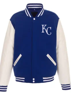 Kansas City Royals Blue And White Varsity Jacket