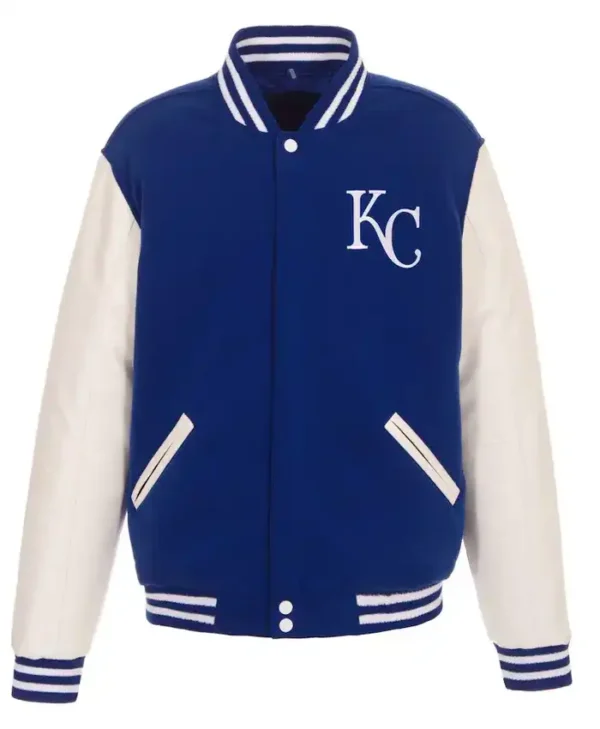 Kansas City Royals Blue And White Varsity Jacket