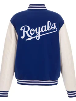 Kansas City Royals Blue And White Varsity Jacket Back