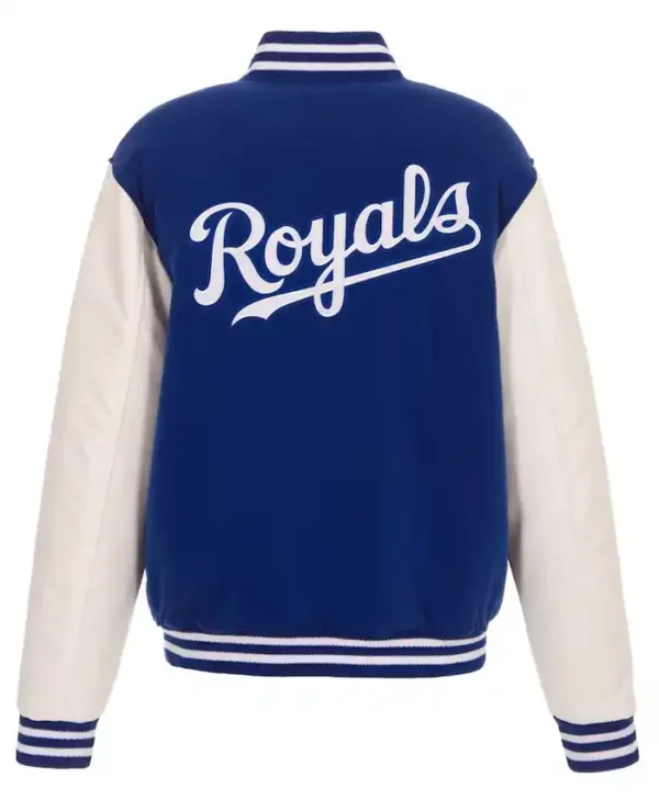 Kansas City Royals Blue And White Varsity Jacket Back