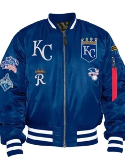Kansas City Royals Ma 1 Blue Bomber Jacket