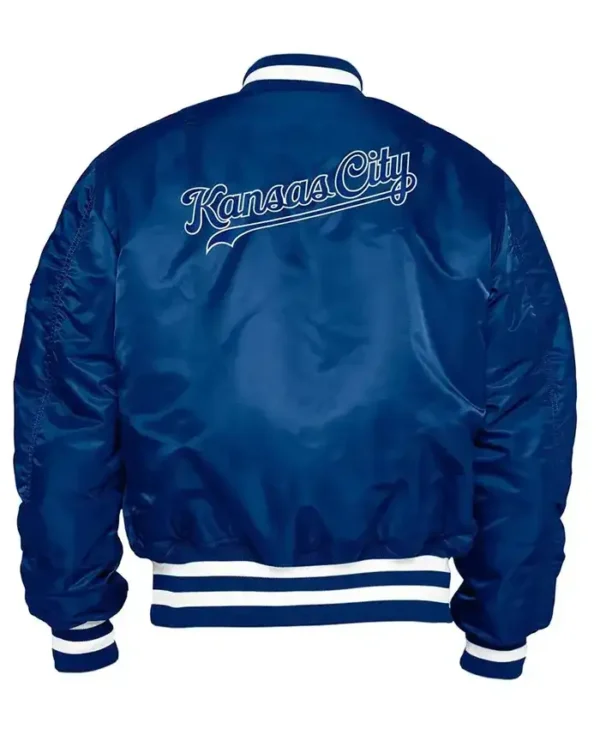 Kansas City Royals Ma-1 Blue Bomber Jacket Back