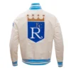 Kansas City Royals Retro Classic Rib Satin Varsity Jacket