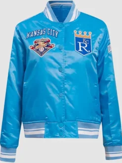 Kansas City Royals Retro Classic Rib Satin Varsity Jacket