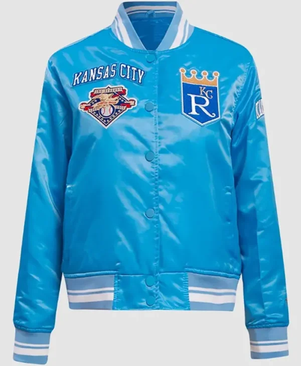Kansas City Royals Retro Classic Rib Satin Varsity Jacket