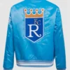 Kansas City Royals Retro Classic Rib Satin Varsity Jacket Back