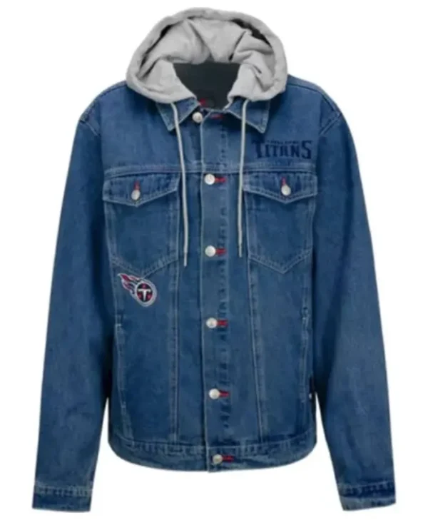 Kiehn Tennessee Titans Blue Denim Hooded Jacket