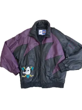 Kip Anaheim Ducks Leather Vintage Bomber Jacket
