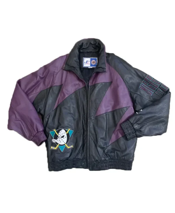 Kip Anaheim Ducks Leather Vintage Bomber Jacket