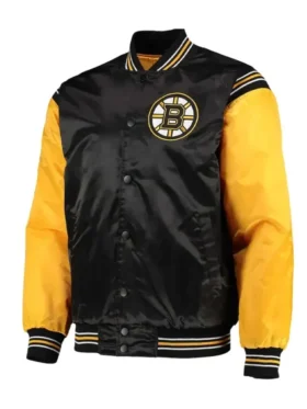 Korey Boston Bruins Yellow And Black Satin Jacket