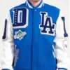 LA Dodgers Royal Blue and White Mash Up Varsity Jacket