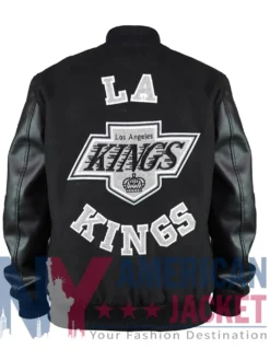 LA Kings Black Out Team Logo Varsity Jacket