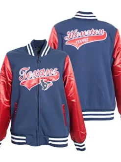 Larissa Houston Texans Zip Blue Bomber Jacket