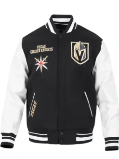 Lawson Vegas Golden Knights Black Wool Varsity Jacket