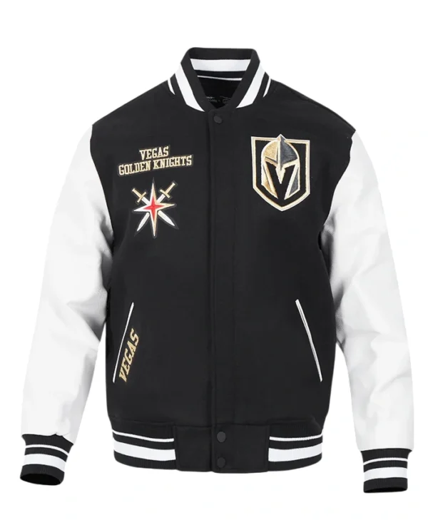 Lawson Vegas Golden Knights Black Wool Varsity Jacket
