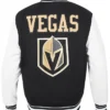 Lawson Vegas Golden Knights Black Wool Varsity Jacket Back