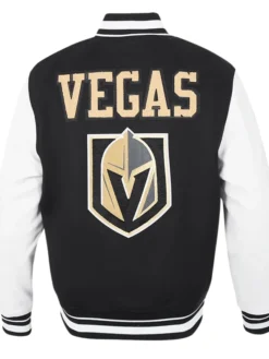 Lawson Vegas Golden Knights Black Wool Varsity Jacket Back