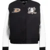 Legros Anaheim Ducks Black And White Wool Varsity Jacket
