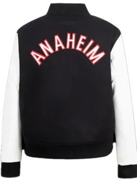 Legros Anaheim Ducks Black And White Wool Varsity Jacket Back