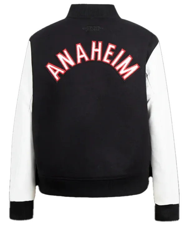 Legros Anaheim Ducks Black And White Wool Varsity Jacket Back